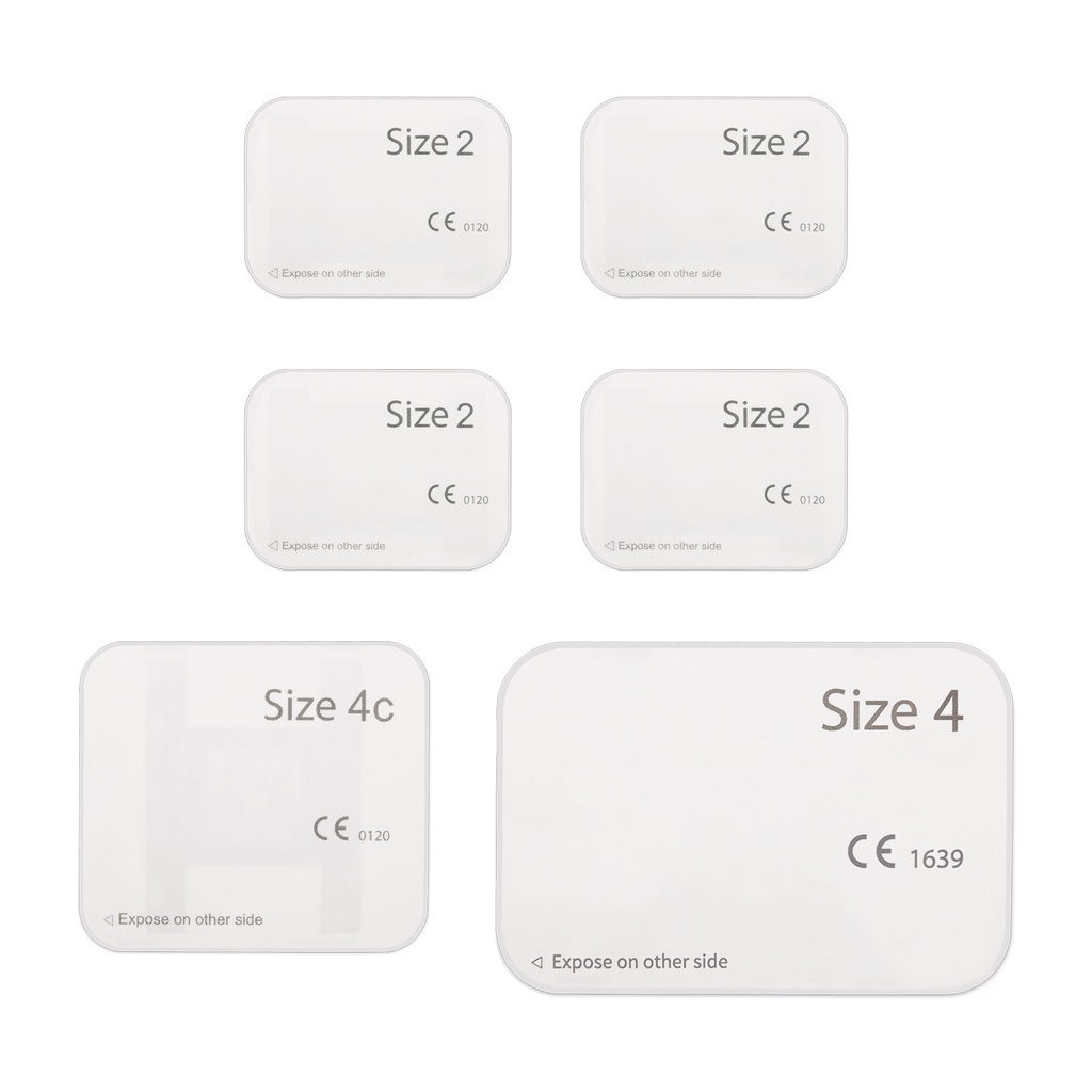 Starter-Set Speicherfolien für DigiVet CR PREMIUM Dental Reader Contains: 4 x IP size 2 and 1 x IP size 4c and IP size 4 (54 x76)