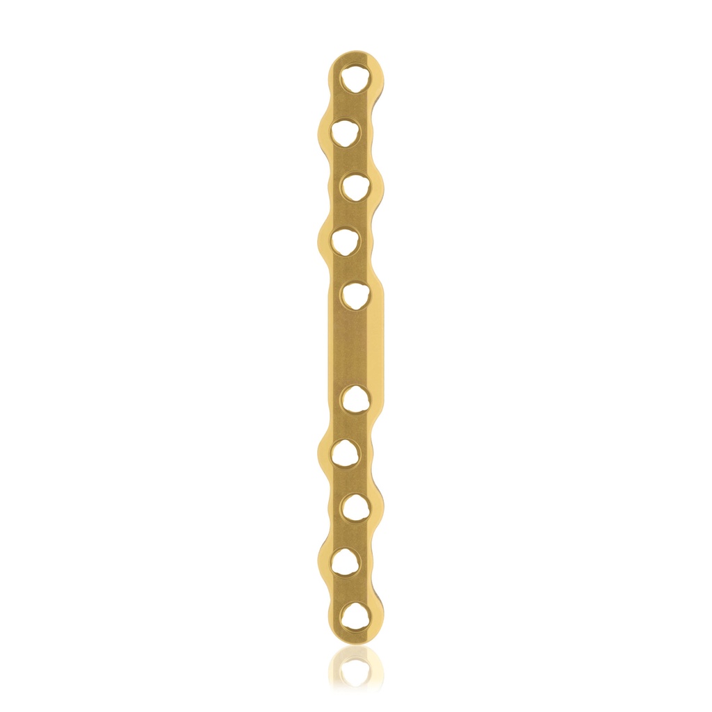 EickLoxx S-Typ Knochenplatte 10-Loch, 110 x 11 x 4,5 mm, Titan, gold