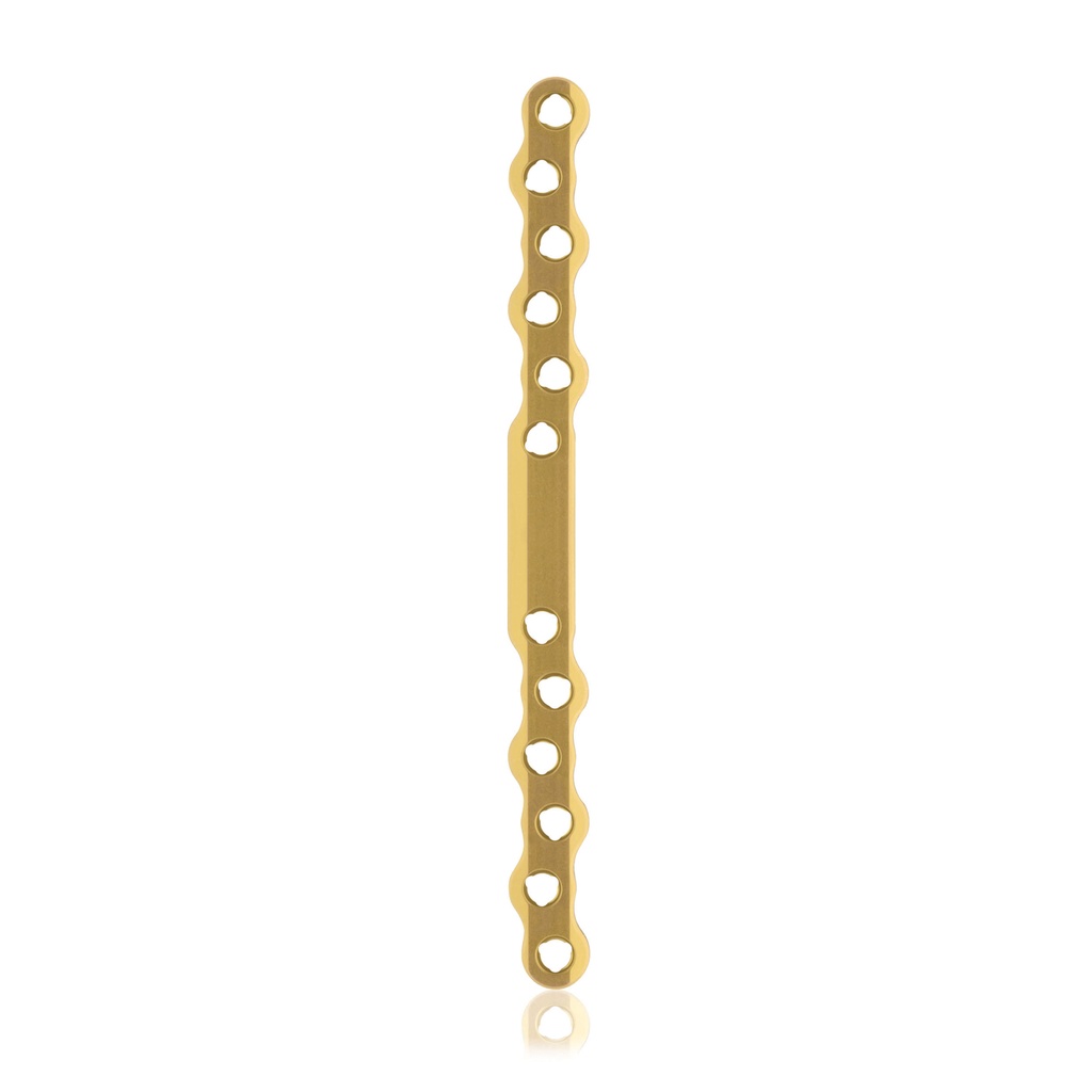 EickLoxx S-Typ Knochenplatte 12-Loch, 140 x 11 x 4,5 mm, Titan, gold