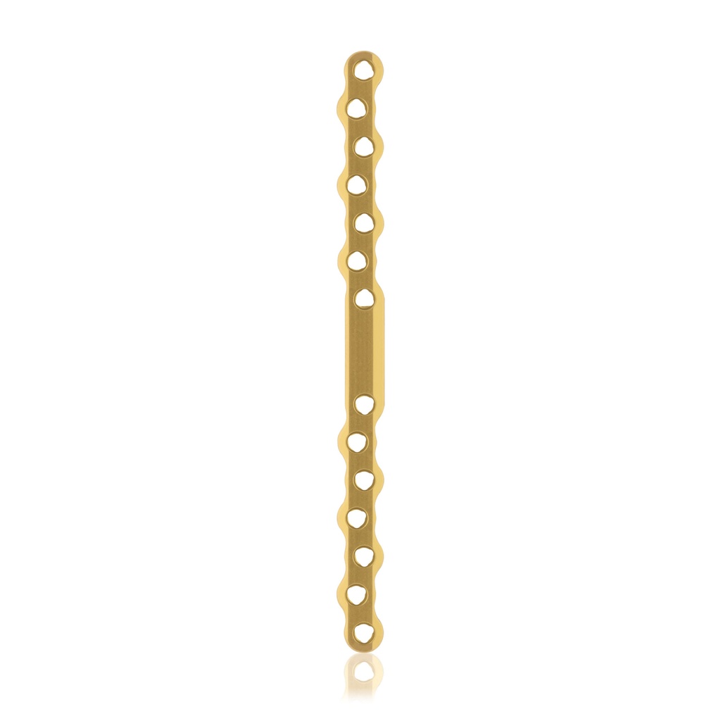 EickLoxx S-Typ Knochenplatte 14-Loch, 160 x 11 x 4,5 mm, Titan, gold