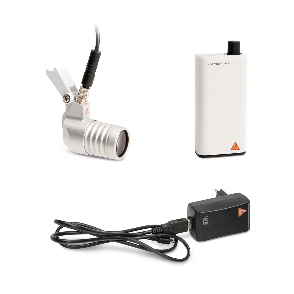 Loupelight2 mit mPack mini und E4-USB Steckernetzteil für i-View Lupenträger (HR/HRP)