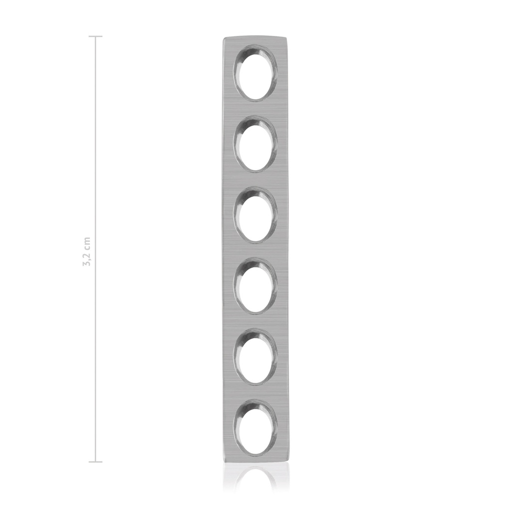 Mini-Plättchen, 6-Loch, 32 mm für Schrauben  D=1,5 und 2 mm 