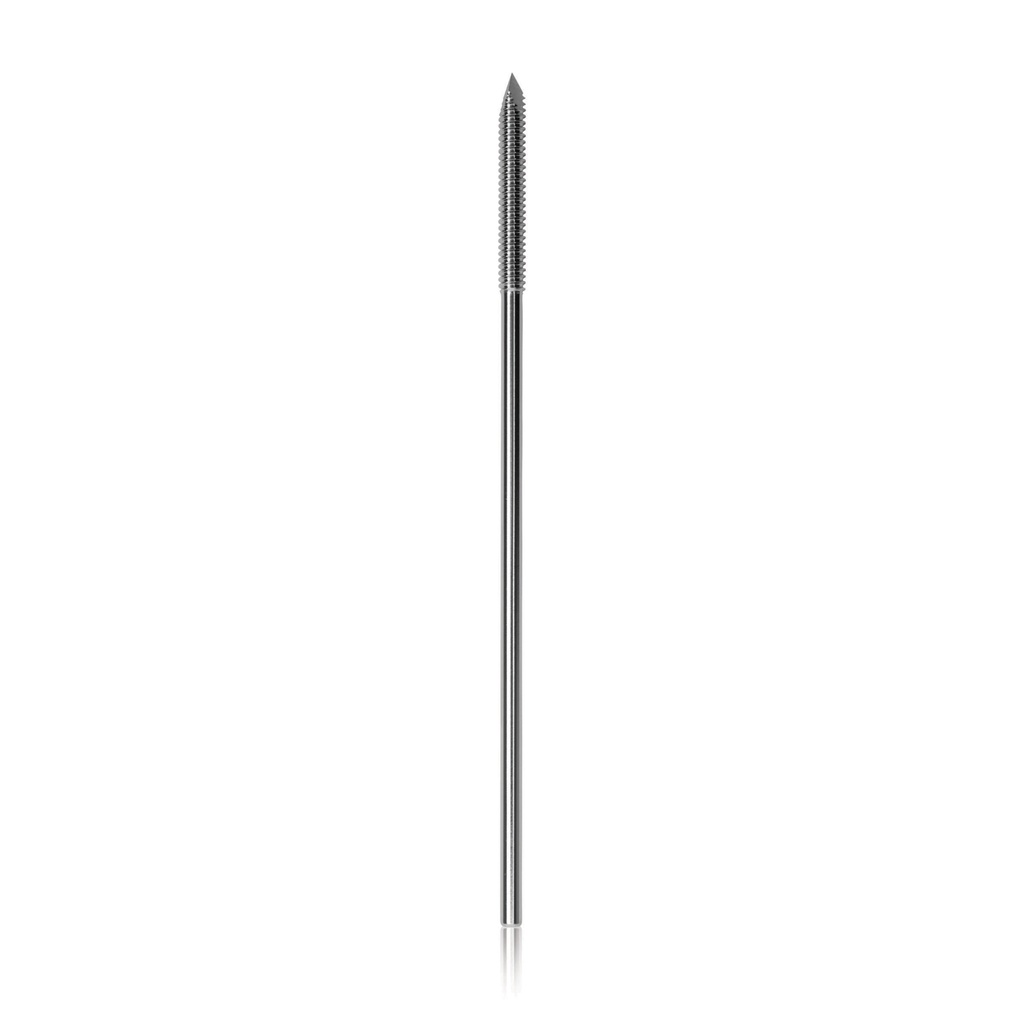 Steinmann-Nagel, d = 2,8 mm, mit aufgesetztem Gewinde am Ende des Nagels Gewinde: d = 3,5 mm, Länge 110 cm