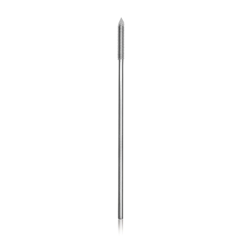 Steinmann-Nagel, d = 3,2 mm, mit aufge- setztem Gewinde am Ende des Nagels Gewinde: d = 4 mm, Länge 11,6 cm