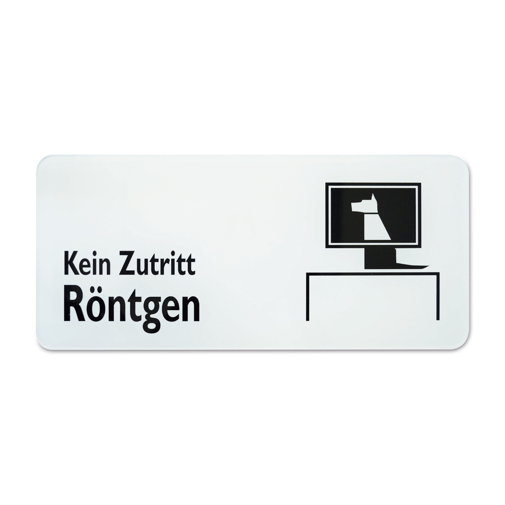 Symbolschild "Kein Zutritt Röntgen", 30 x 13,5 cm, schwarz/weiß 