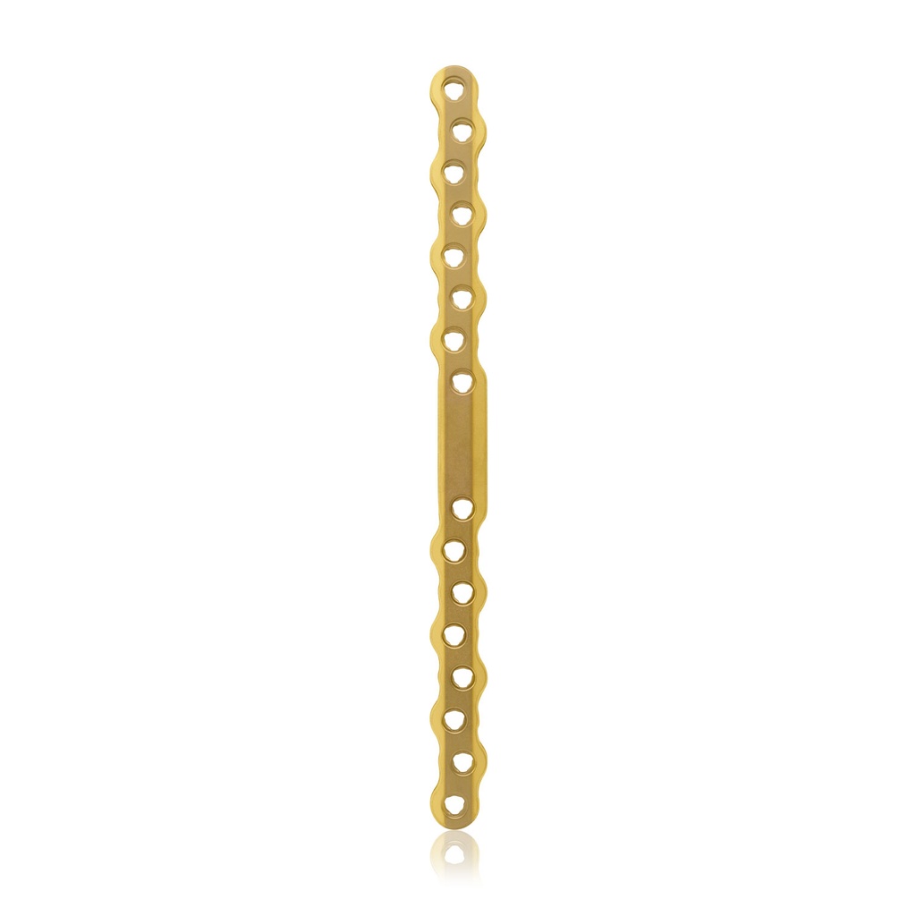 EickLoxx S-Typ Knochenplatte 16-Loch, 180 x 12 x 4,5 mm, Titan gold