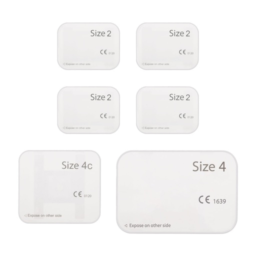 [70803601] Starter-Set Speicherfolien für DigiVet CR PREMIUM Dental Reader Contains: 4 x IP size 2 and 1 x IP size 4c and IP size 4 (54 x76)