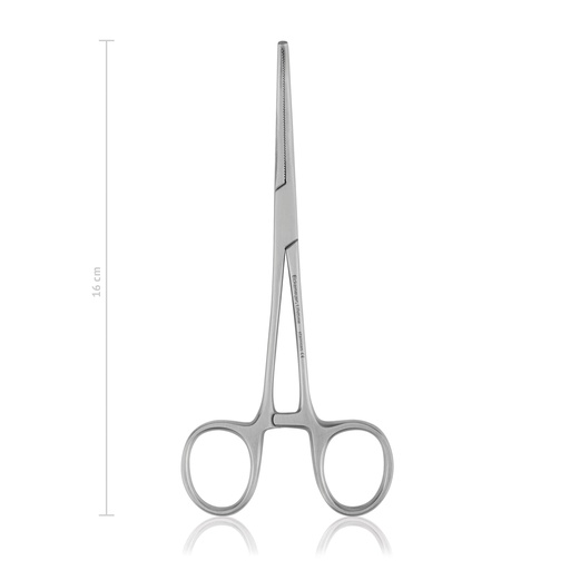 [974116] Arterienklemme Kocher-Ochsner, 16 cm, gebogen, 1x2 Zähne 