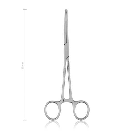 [974118] Arterienklemme Kocher-Ochsner, 18 cm, gebogen, 1x2 Zähne 