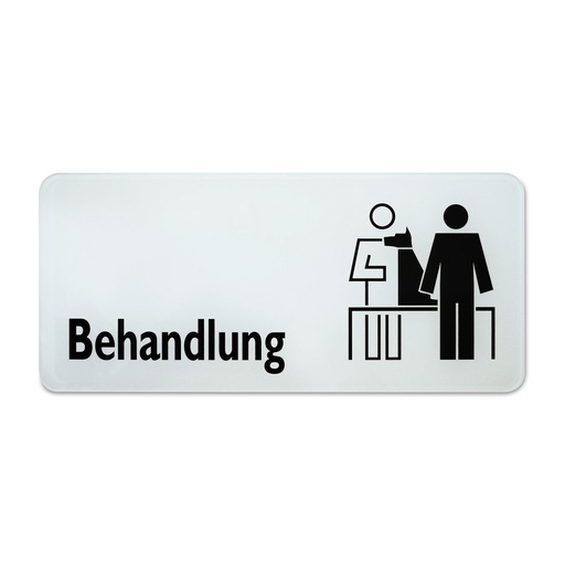 [910071] Symbolschild "Behandlung", 30 x 13,5 cm schwarz/weiß 