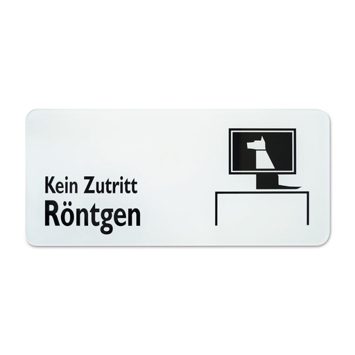 [910055] Symbolschild "Kein Zutritt Röntgen", 30 x 13,5 cm, schwarz/weiß 