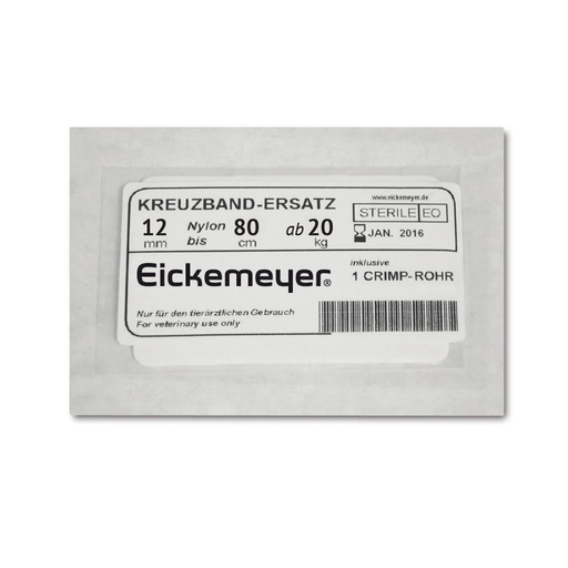 [19409701] Kreuzband-Ersatz incl. 1 Crimp Rohr 12 mm und Nylon 80 cm (ab 20kg Körpergewicht), steril verpackt