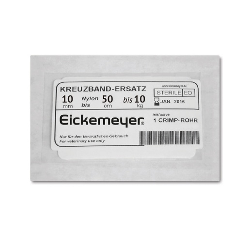 [19409501] Kreuzband-Ersatz incl. 1 Crimp Rohr10 mm und Nylon 50 cm (bis 10kg Körper-gewicht), steril verpackt